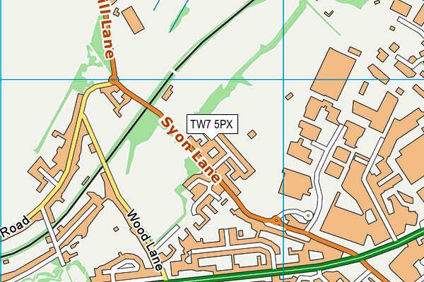 TW7 5PX map - OS VectorMap District (Ordnance Survey)