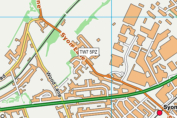 TW7 5PZ map - OS VectorMap District (Ordnance Survey)