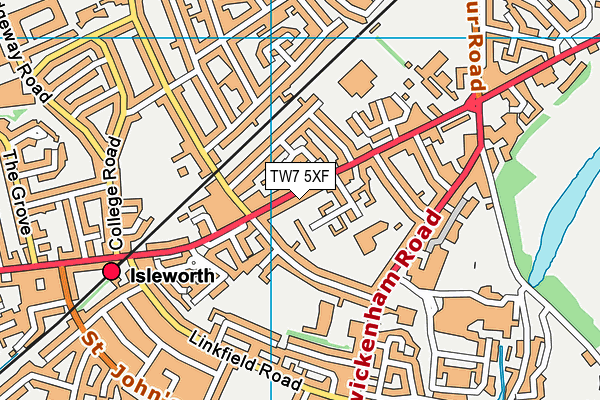 TW7 5XF map - OS VectorMap District (Ordnance Survey)