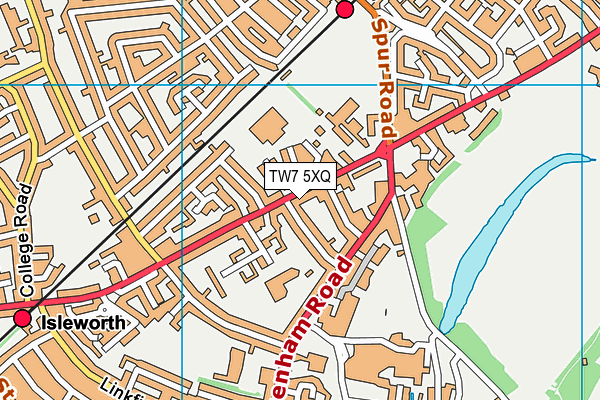 TW7 5XQ map - OS VectorMap District (Ordnance Survey)