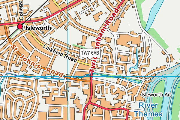 TW7 6AB map - OS VectorMap District (Ordnance Survey)