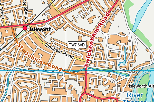 TW7 6AD map - OS VectorMap District (Ordnance Survey)