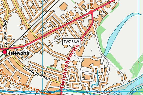 TW7 6AW map - OS VectorMap District (Ordnance Survey)