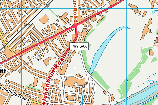 TW7 6AX map - OS VectorMap District (Ordnance Survey)