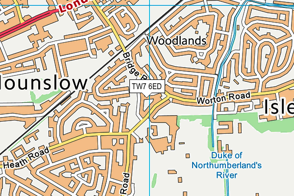 TW7 6ED map - OS VectorMap District (Ordnance Survey)