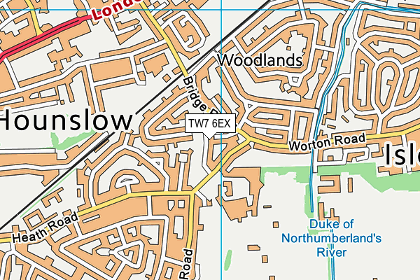 TW7 6EX map - OS VectorMap District (Ordnance Survey)