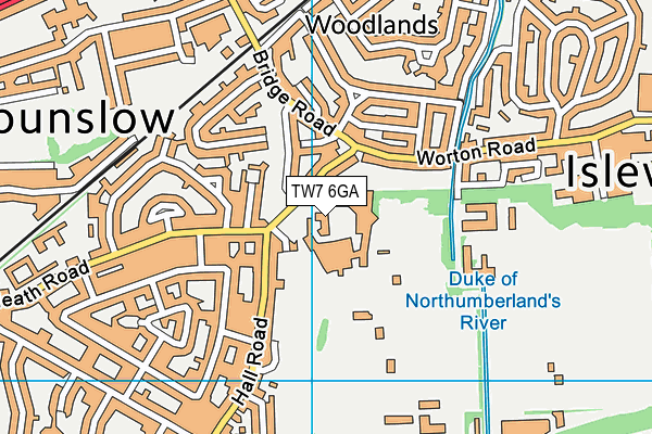 TW7 6GA map - OS VectorMap District (Ordnance Survey)