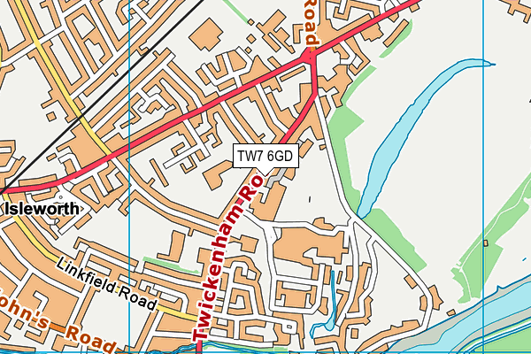 TW7 6GD map - OS VectorMap District (Ordnance Survey)