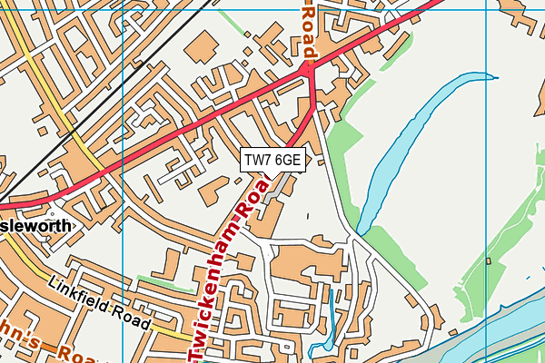TW7 6GE map - OS VectorMap District (Ordnance Survey)