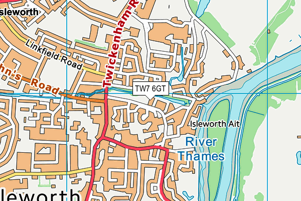 TW7 6GT map - OS VectorMap District (Ordnance Survey)