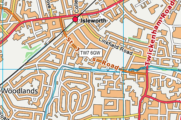 TW7 6GW map - OS VectorMap District (Ordnance Survey)