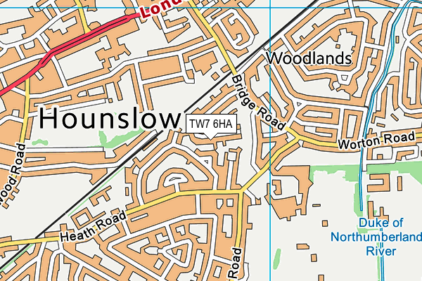 TW7 6HA map - OS VectorMap District (Ordnance Survey)