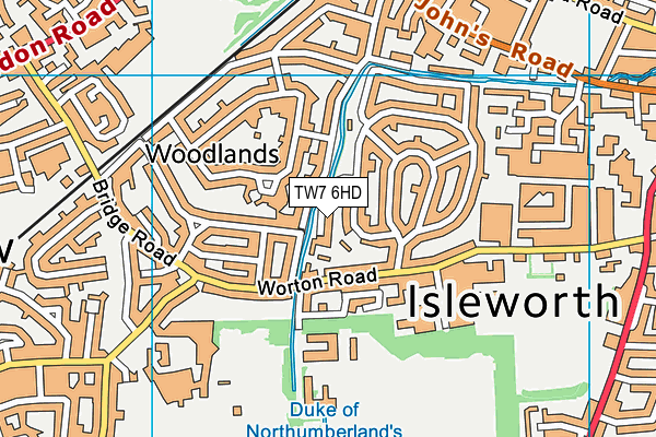 TW7 6HD map - OS VectorMap District (Ordnance Survey)