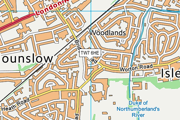 TW7 6HE map - OS VectorMap District (Ordnance Survey)