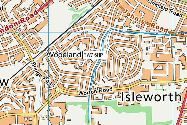 TW7 6HP map - OS VectorMap District (Ordnance Survey)