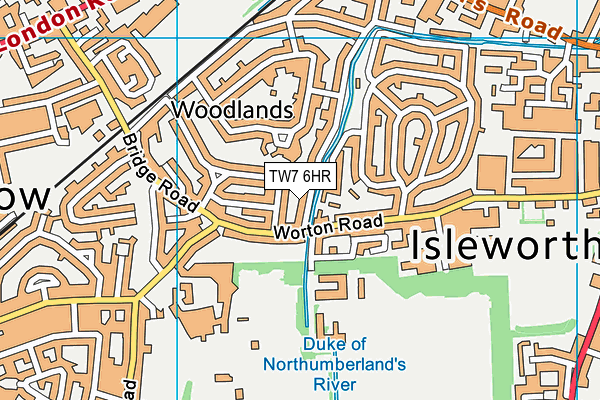 TW7 6HR map - OS VectorMap District (Ordnance Survey)