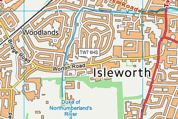 TW7 6HS map - OS VectorMap District (Ordnance Survey)