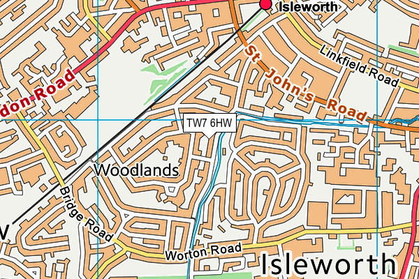 TW7 6HW map - OS VectorMap District (Ordnance Survey)