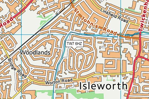TW7 6HZ map - OS VectorMap District (Ordnance Survey)