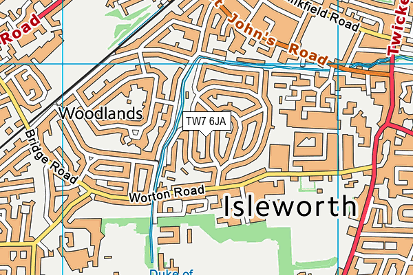 TW7 6JA map - OS VectorMap District (Ordnance Survey)