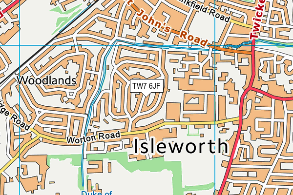 TW7 6JF map - OS VectorMap District (Ordnance Survey)