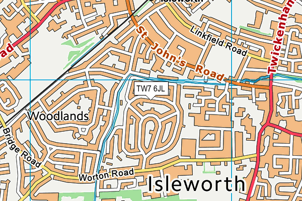TW7 6JL map - OS VectorMap District (Ordnance Survey)