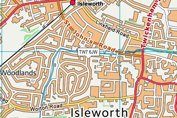 TW7 6JW map - OS VectorMap District (Ordnance Survey)