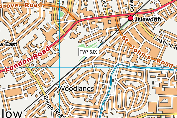 TW7 6JX map - OS VectorMap District (Ordnance Survey)