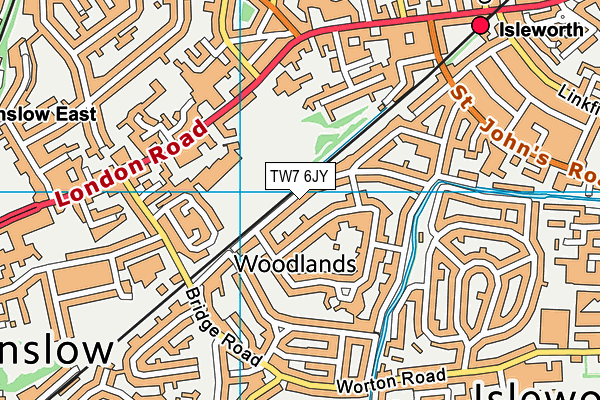 TW7 6JY map - OS VectorMap District (Ordnance Survey)