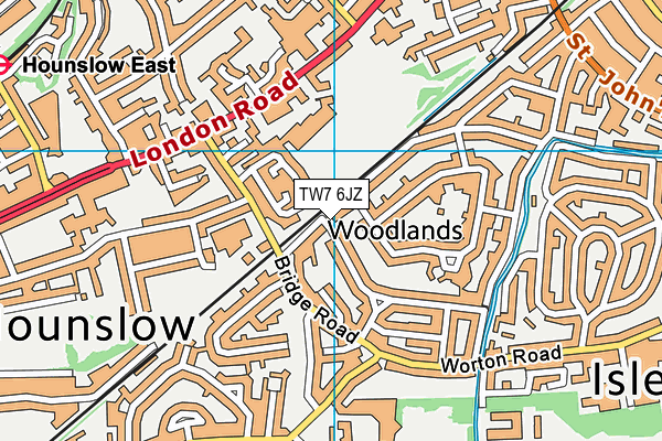 TW7 6JZ map - OS VectorMap District (Ordnance Survey)
