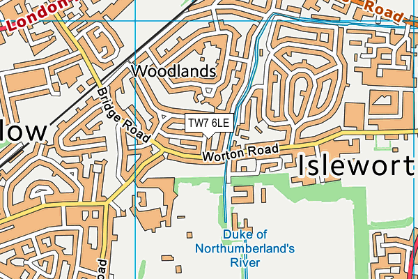 TW7 6LE map - OS VectorMap District (Ordnance Survey)