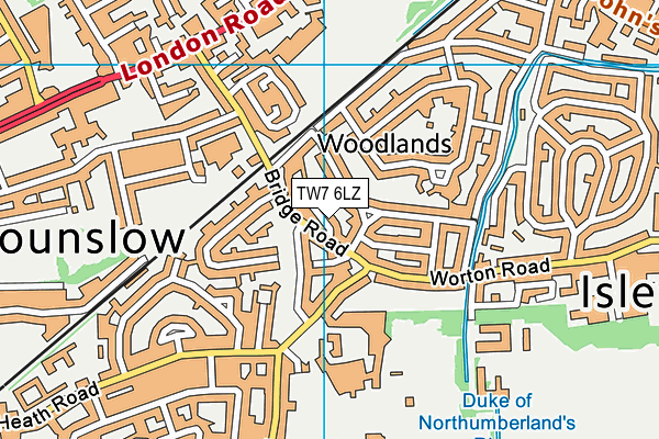 TW7 6LZ map - OS VectorMap District (Ordnance Survey)
