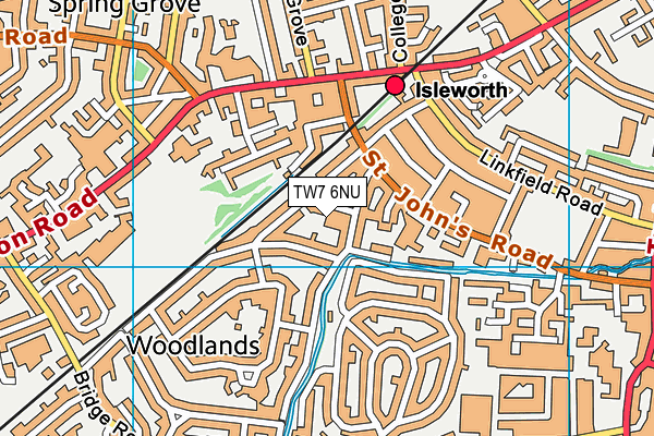 TW7 6NU map - OS VectorMap District (Ordnance Survey)