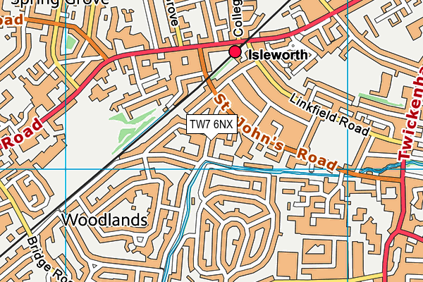 TW7 6NX map - OS VectorMap District (Ordnance Survey)