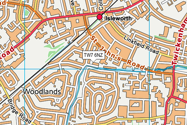 TW7 6NZ map - OS VectorMap District (Ordnance Survey)