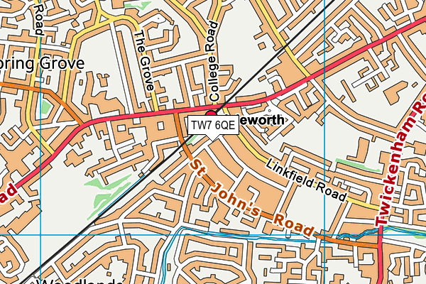 TW7 6QE map - OS VectorMap District (Ordnance Survey)
