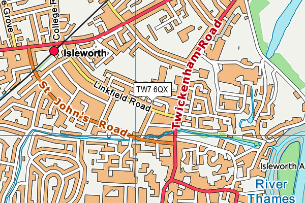 TW7 6QX map - OS VectorMap District (Ordnance Survey)