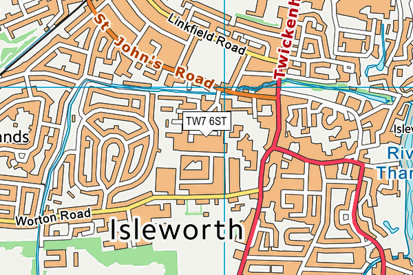 TW7 6ST map - OS VectorMap District (Ordnance Survey)