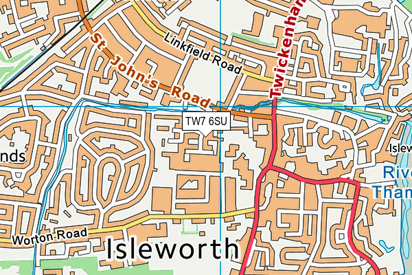 TW7 6SU map - OS VectorMap District (Ordnance Survey)