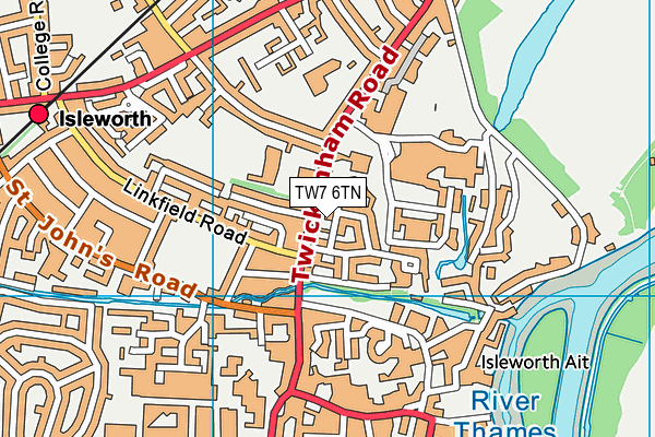 TW7 6TN map - OS VectorMap District (Ordnance Survey)