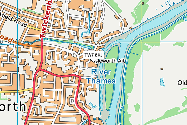 TW7 6XJ map - OS VectorMap District (Ordnance Survey)
