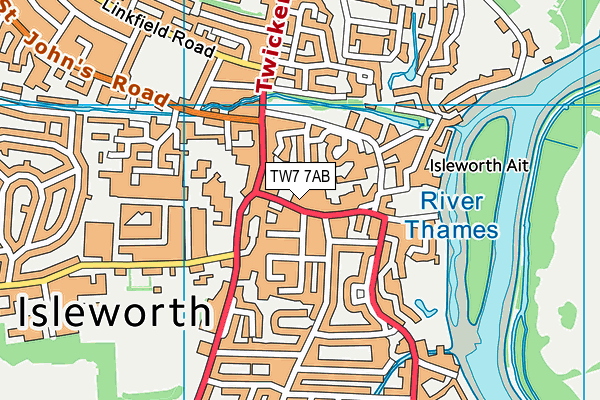 TW7 7AB map - OS VectorMap District (Ordnance Survey)