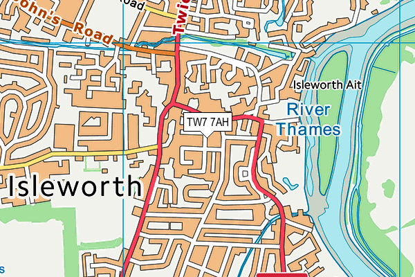 TW7 7AH map - OS VectorMap District (Ordnance Survey)