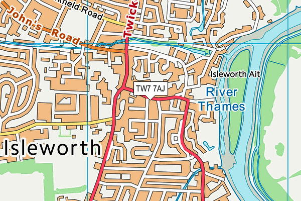 TW7 7AJ map - OS VectorMap District (Ordnance Survey)