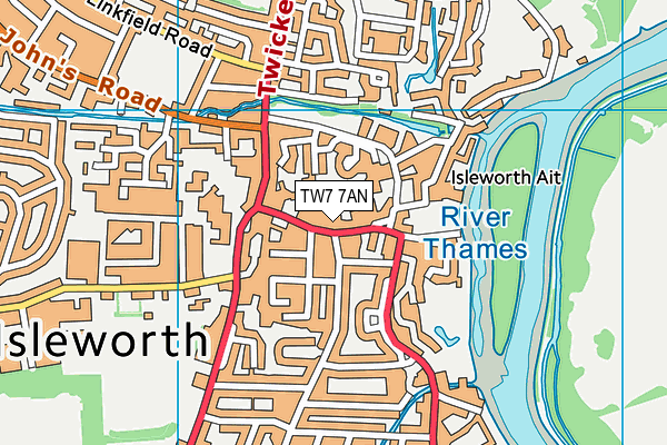 TW7 7AN map - OS VectorMap District (Ordnance Survey)