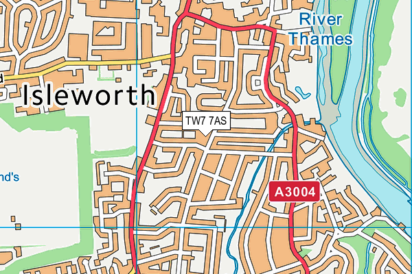 TW7 7AS map - OS VectorMap District (Ordnance Survey)