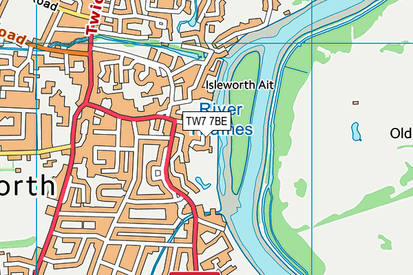 TW7 7BE map - OS VectorMap District (Ordnance Survey)