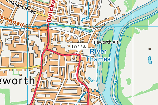 TW7 7BJ map - OS VectorMap District (Ordnance Survey)