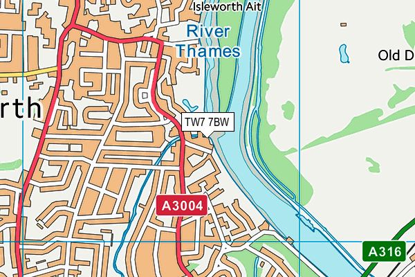 TW7 7BW map - OS VectorMap District (Ordnance Survey)