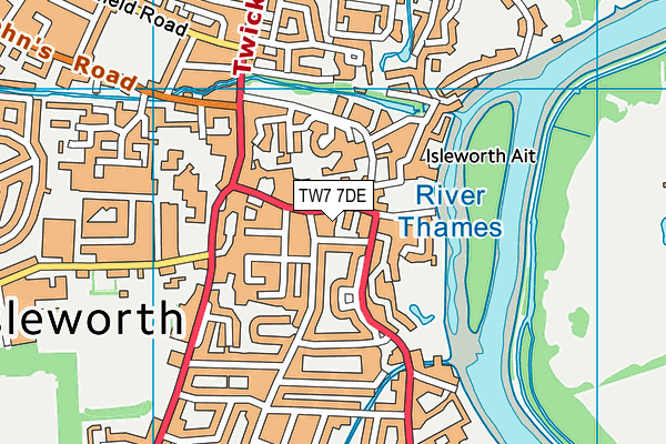 TW7 7DE map - OS VectorMap District (Ordnance Survey)